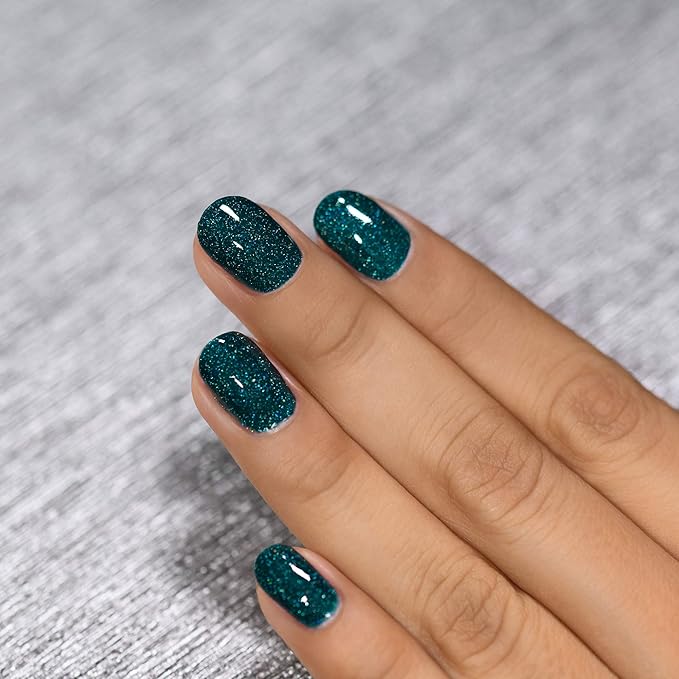 ILNP Cheers - Creamy Forest Blue-Green Holographic Nail Polish, Chip Resistant, 7-Free, Non-Toxic, Vegan, Cruelty Free, 12ml