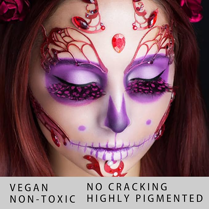 MEICOLY Light Purple Face Body Paint Stick(1.06 Oz),Cream Lavender Periwinkle Body Paint ,Sweatproof Waterproof Purple Eye Black for Sports,Violet Lilac Face Paint for Halloween SFX Ursula Cosplay