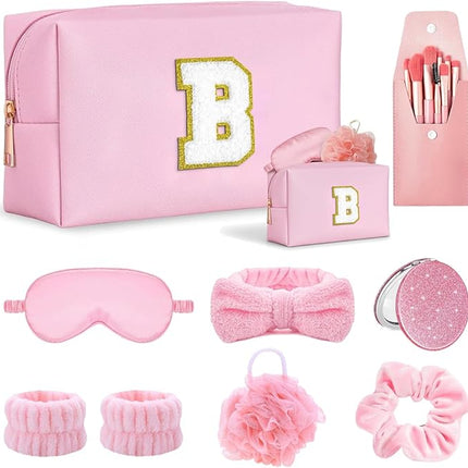 Girls Spa Kit - Complete Spa Set for Women with Makeup Brushes, Hair Scrunchies, Sleep Mask, Bath Bomb, Skincare & Makeup Gift Set - Perfect for Teens, Tween Girls, Women & Bridesmaid Gifts B