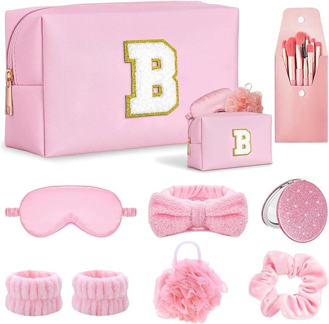 Girls Spa Kit - Complete Spa Set for Women with Makeup Brushes, Hair Scrunchies, Sleep Mask, Bath Bomb, Skincare & Makeup Gift Set - Perfect for Teens, Tween Girls, Women & Bridesmaid Gifts B
