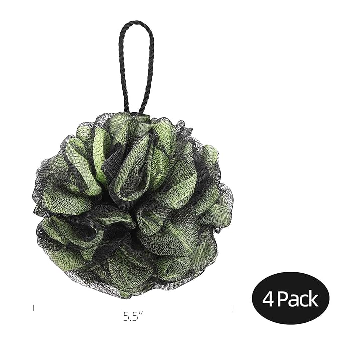 75g/Pcs Shower Loofah Bath Sponge for Women Men Lufa Exfoliating Body Scrubber (Set of 4)