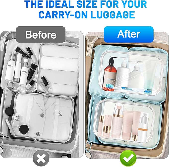 12 PCS Clear Makeup Bag for Women with Zipper, TSA Approved Toiletry Pouch, Cosmetic Bag Bulk for Travel Organizer Diaper, Toy, Gift (White)