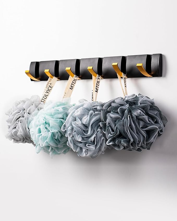 Loofah Sponge, XXL Large Loofah 100g 4 Pack, Bath Sponge Soft Mesh Shower Loofah for Men, Body Scrub, Shower Pouf Bath Accessories, for Body Wash, Soap (Blue Gray)