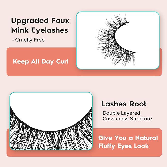Lashes Cat Eye 15mm False Eyelashes Natural Lashes Strips Thin Band Wispy Lash Pack 3D Volume Fake Eyelash Curly 7 Pair Siligli