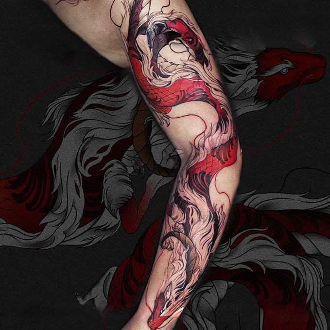 Large Temporary Tattoos Women Temporary Neck Tattoos Temporary Realistic Flower Chest Tattoo for Adults (Temporary Tattoos Sticker 52)