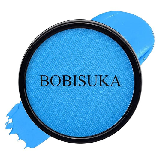 BOBISUKA Sky Blue Face Body Paint, Water-Based Face Painting Kit & Body Paints, Kids Adults Facepaint for Halloween Stitch Mermaid Sally Corpse Bride Emo Makeup, Costume Cosplay Party Theater & Stage