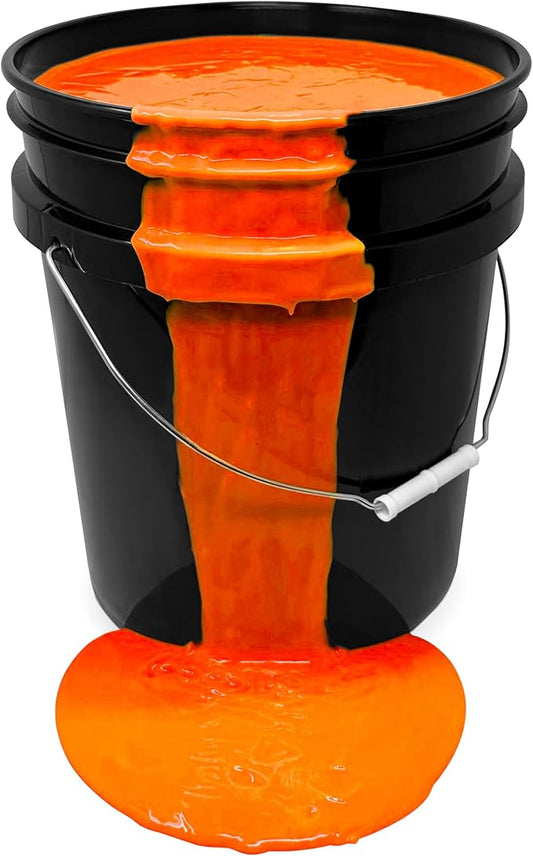 milo UV Neon Orange Washable Party Paint | 5 Gallon Bucket | Bulk Fluorescent Party Paint for Rave, Events, Concerts | Glows UV in Black Light | Made in USA | Safe for Skin, Washable, and Non Toxic