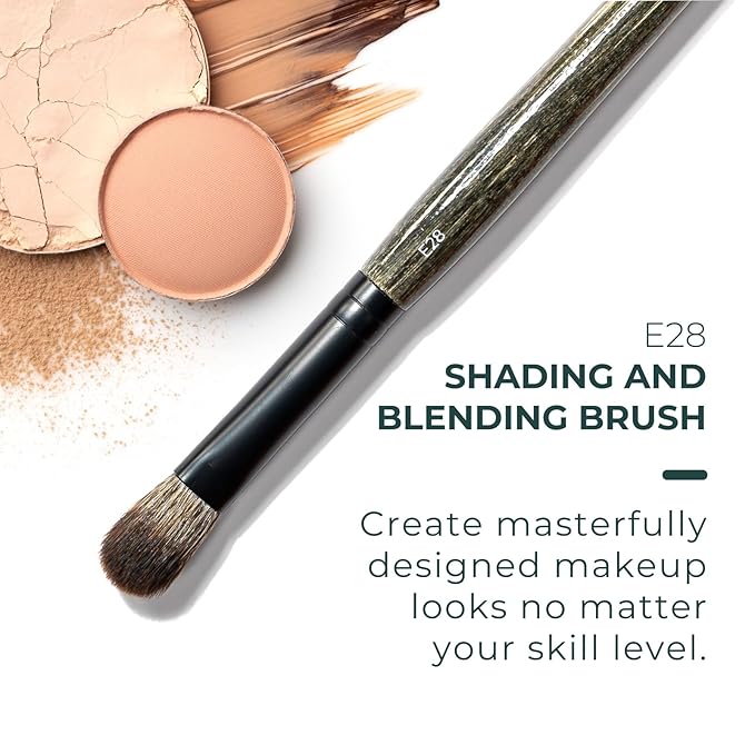 Rose and Ben Beauty E28 Shading and Blending Brush | Multi-Use Head for Even Blending & Shading | Cruelty-Free Bristles