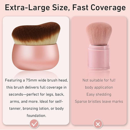 Extra Large Body Makeup Brush,Kabuki Brush for Self Tanner, Suitable Forface and Legs, Foundation, Bronzer, Powder, Ultra Soft and Dense Bristles for Quick Makeup Application