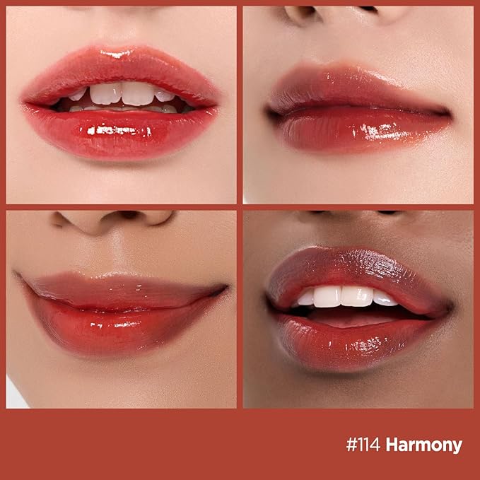 Laka Fruity Glam Tint, 4.5g/0.15 oz., Glowing Lip Stain with Wide Color Spectrum, Hydrating & Lightweight Texture, Long-Lasting Bold Stain, Non-Sticky, Vegan, K-Beauty (#114 Harmony)