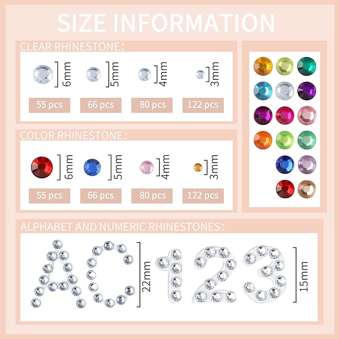 Teenitor Face Gems, 4 Sheets Self Adhesive Rhinstone Stickers, Makeup Face Rhinestones Kit, Stick On Gems for Face, Body, Hair
