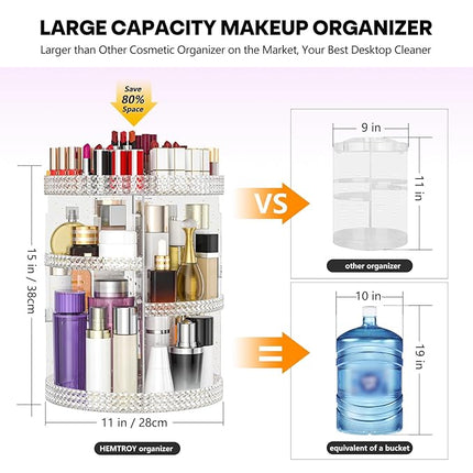 360 Degree Rotating Makeup Organizer, Extra Large Capacity Organizador De Maquillaje, Removable 7 Layers Lipstick Organizer Cosmetic Storage Cases Perfume Organizer for Vanity (Glitter)