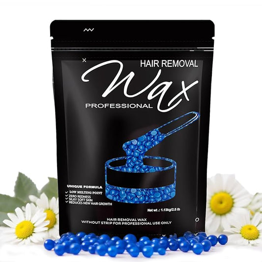 2.5lb Wax Beads, Hard Wax Beads with Upgraded Chamomile Formula -Wax Beads for Hair Removal Sensitive Skin Women, Includes Sticks & Gloves,Ideal for Bikini/Brazilian/Body/Face Waxing