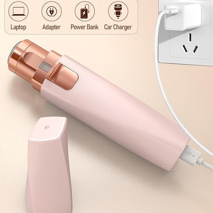 IFANZETECH Eyebrow Trimmer Facial Hair Removal for Women: 2 in 1 Rechargeable Facial Hair Remover & Eyebrow Razor, Electric Painless Face Shaver for Women with LED Light for Eye brow, Lips & Face
