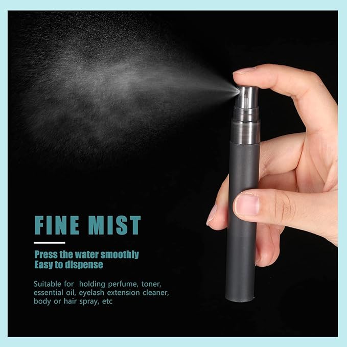 Remerry 200 Pcs 10 ml Perfume Spray Bottles Plastic Travel Refillable Mini Bottles for Women Small Fine Mist Sprayers Portable Frosted Perfume Sprayers Empty Atomizer for Essential Oil