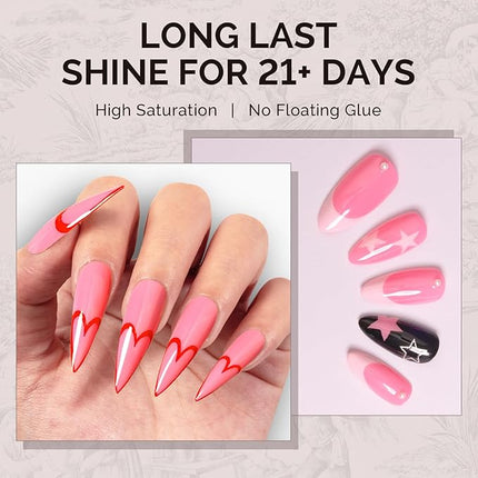 MelodySusie 0.5fl oz Strawberry Pink Gel Nail Polish, Nails Soak Off UV LED Pink Gel Polish Gift for Women Nail Art Manicure Salon DIY Nail Design Decoration at Home-A2610