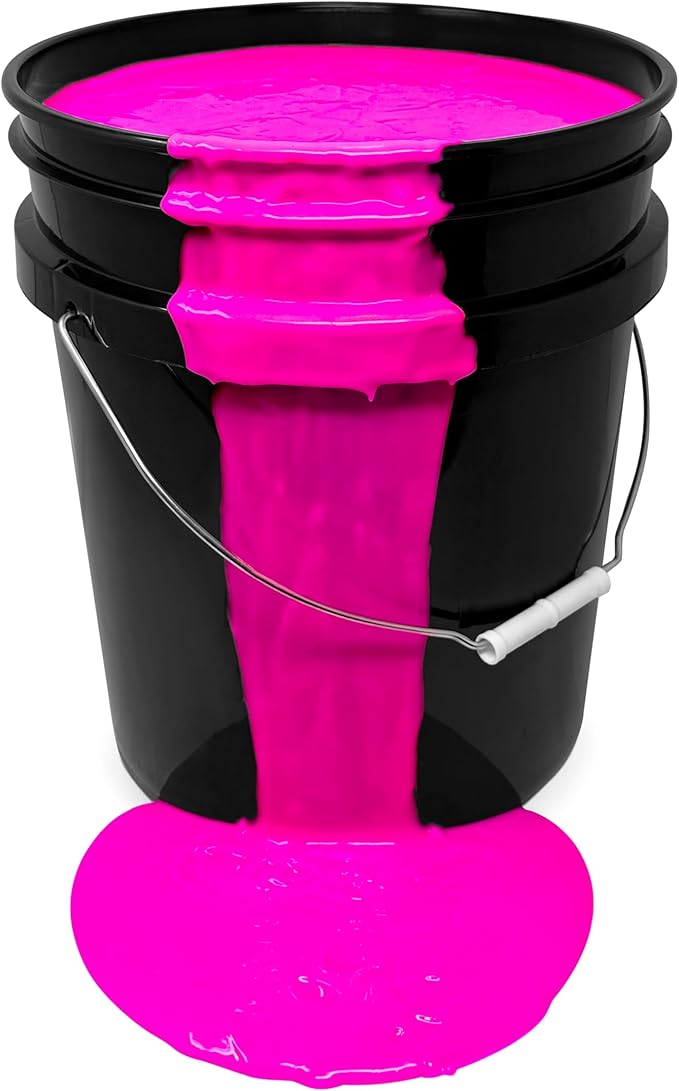 milo UV Neon Pink Washable Party Paint | 5 Gallon Bucket | Bulk Fluorescent Party Paint for Rave, Events, Concerts | Glows UV in Black Light | Made in USA | Safe for Skin, Washable, and Non Toxic