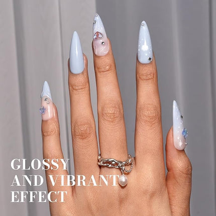 MelodySusie 0.5fl oz Gel Nail Polish,Gray Blue Color Nails Soak Off UV LED Blue Gel Polish Gift for Women Nail Art Manicure Salon DIY Nail Design Decoration at Home-251-A2041