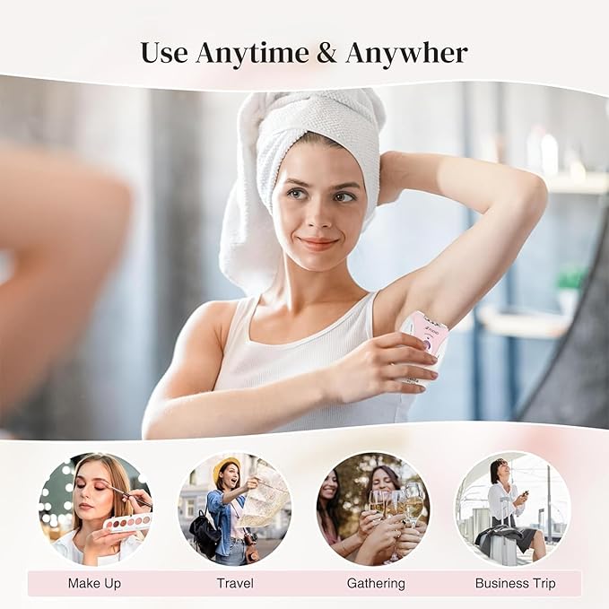 Smooth Glide Epilator for Women, 2 Speeds Facial Hair Removal Device with LED Light, 36 Tweezers & Massage Pad. Rechargeable Facial Hair Removal Epilator for Bikini, Arms, Legs, and Face