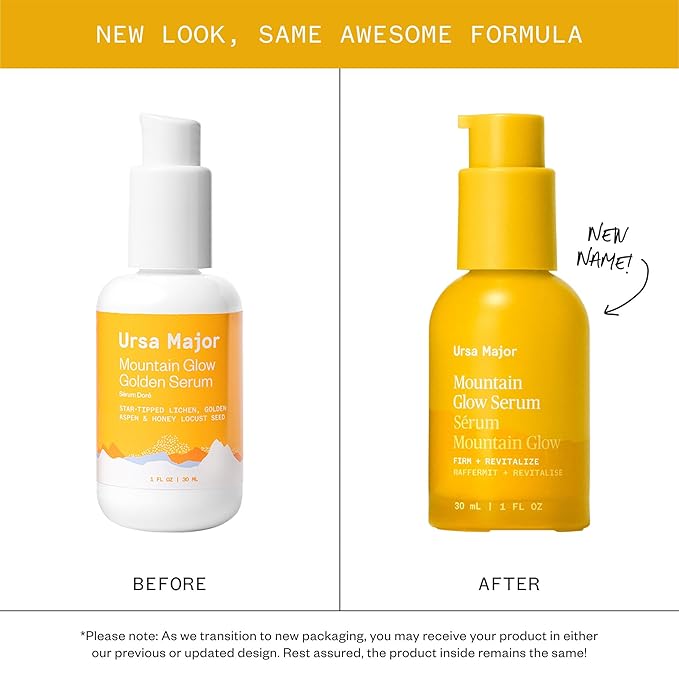 Ursa Major Mountain Glow Natural Face Serum | Vegan Daily Facial Moisturizer | Combat Wrinkles & Sagging Skin | Boost Radiance and Skin Glow | Cruelty-Free & Non-Toxic | For Men & Women | 1.0 ounce