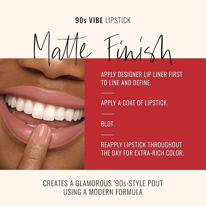 Runway Rogue 90s Vibe Lipstick, Moisturizing Matte Nude/Light-Rose Lipstick, ‘Booked Out’