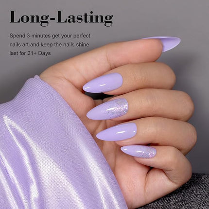 RARJSM Light Purple Gel Nail Polish Pastel Purple Gel Polish 1PCS 15ML Lavender GelNailPolish Soak off U V Curing Required Nail Art Starter Manicure Salon DIY at Home