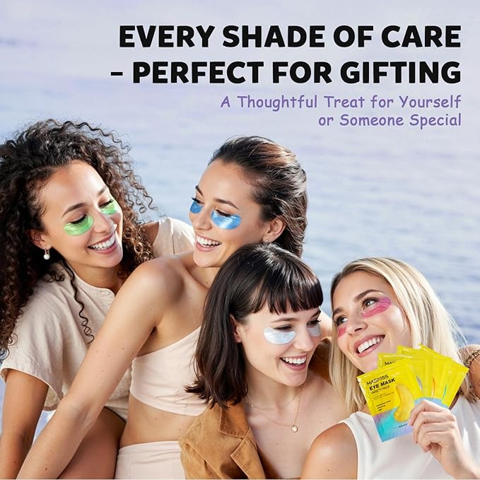 Under Eye Patches Variety Pack (8 Pairs), Eye Masks for Dark Circles Puffy Eyes Undereye Bags With 8 Colors (1 Pairs/Color), Vegan Eye Skin Care Set for Bachelorette Party Favors
