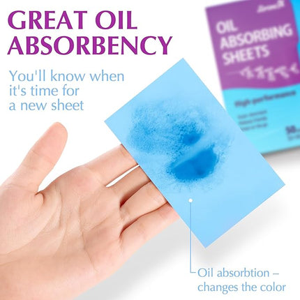 High-Performance Oil Absorbing Sheets for Face - 50 sheets - Makeup Friendly Blotting Papers for Oily Skin - Oil Blotting Sheets for Face