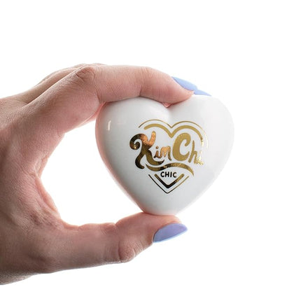 KimChiChic Beauty Mini Pearl Gone Wild Highlighter - Pressed Shimmer Powder for Face & Body, Iridescent Glow, with Mirror, Cruelty Free, Hope Blue Iridescent 0.17oz