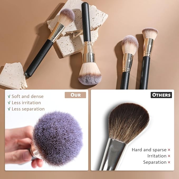 BS-MALL Makeup Brush Set Super Large Big Size Premium Foundation Synthetic Powder Concealers Makeup Brushes Cosmetic Brushes