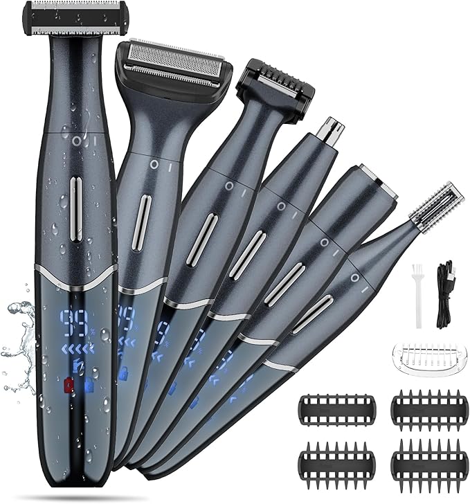 Manscape Ball Trimmer for Men,Body& Pubic Hair Trimmer and Groin Hair Shaver for Women & Men Pubic Hair, Private Area, Legs, Eyebrow,Face, Nose, Eyebrow, Body Hair Removal IPX5 Waterproof LED Display