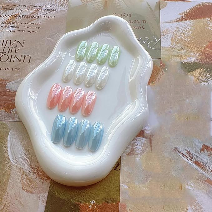 2Pcs Moonlight White Chrome Nail Powder, Magic Clear Pearlescent Mirror Effect Nail Glitter Powder, Pearl Chrome Pigment for Nail Art Decoration