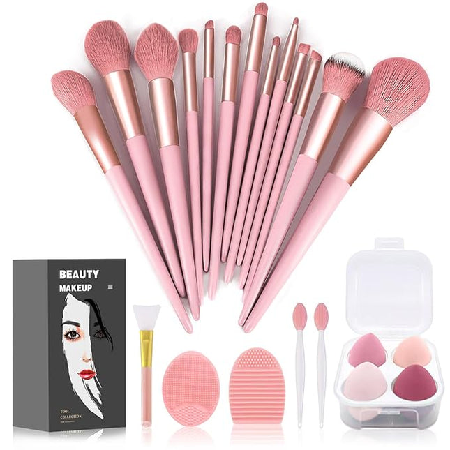 Makeup Brushes 22 Pcs Makeup Kit,Foundation Brush Eyeshadow Brush Make up Brushes Set (Pink, 22 Piece Set)