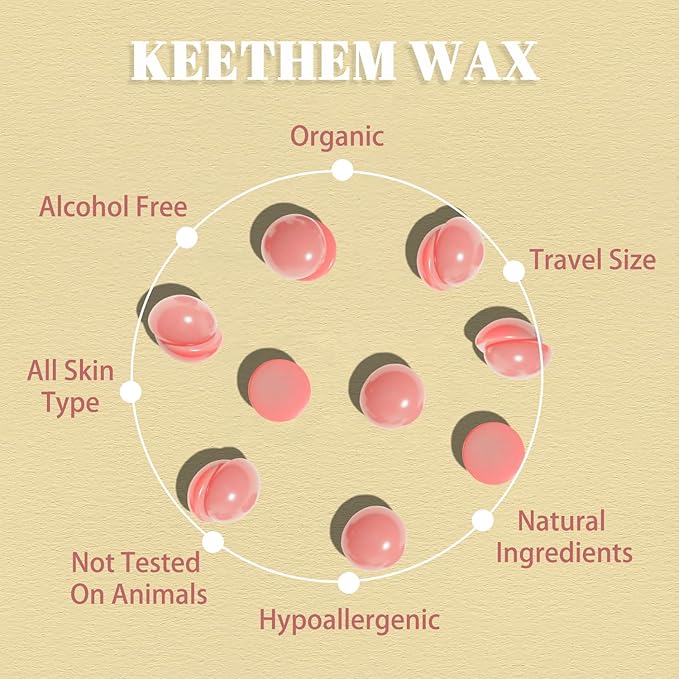 Wax Beads for Hair Removal - 2.2 lb / 10 * 100g Waxing Beads Bag at Home for Sensitive Skin Women - Hard Wax Beads with 20 sticks, Bikini Brazilian Body Face