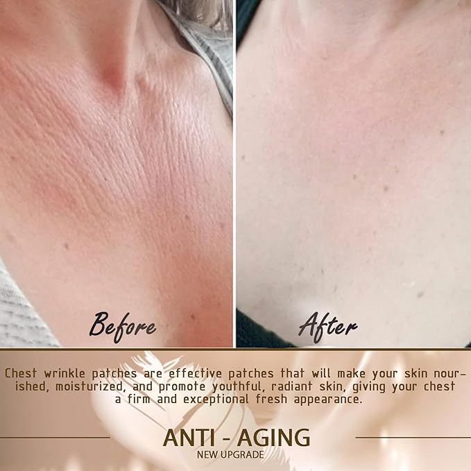 4 Pcs Silicone Chest Wrinkle Patches, Extra Large Reusable Anti-Aging Pads, Chest Patch for Deep Fine Line & Wrinkle Treatment, Overnight Medical Grade Wrinkle Pad for Women, Skin Hydration