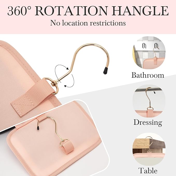 Hanging Toiletry Bag with Mirror – Travel Cosmetic Organizer for Women & Men, Toiletries, Accessories & Jewelry