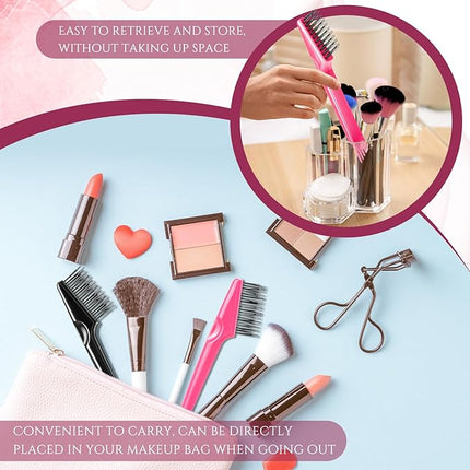 Yaomiao 2 Pcs Hair Brush Cleaner Tool 2-in-1, Black and Pink Hairbrush Cleaner for Removing Hair Dust, Mini Comb for Removing Dirt, Home Salon Use