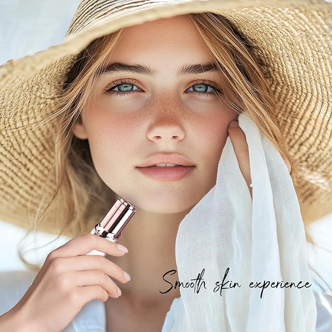 Hair Remover for Face Woman, Electric Face Shaver for Women, Hair Removal Device for Women Chin, Lip, Peach Fuzz with 2 Pc Replacement Heads, USB Rechargable