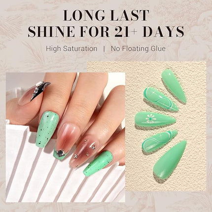 MelodySusie Mint Green Gel Nail Polish,0.5fl oz Nails Soak Off UV LED Bright Green Gel Polish Gift for Women Nail Art Manicure Salon DIY Nail Design Decoration at Home-1651