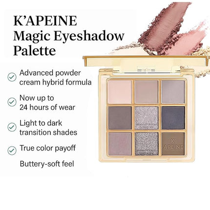 K'APEINE Nude Neutral Eyeshadow Palette, 9Colors Brown Matte Metallic Shimmer Finish Makeup Palette Ultra-Blendable Neutrals Eye Shades Travel Makeup Long Lasting for Women Daily, Parties-LG4