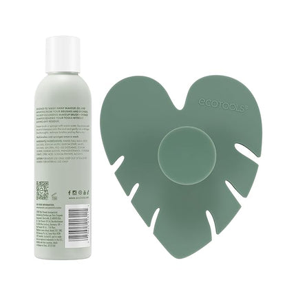 EcoTools Makeup Brush Cleanser + Silicone Cleansing Pad Bundle, Deep Cleaning Shampoo for Makeup Sponges & Brushes, Brush Cleaner Pad, Vegan & Cruelty-Free, Gentle Formula