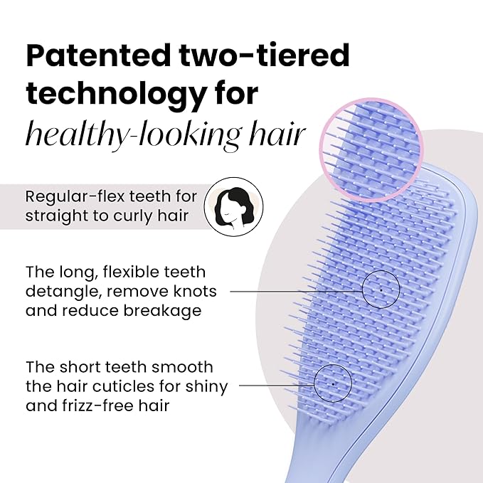 Tangle Teezer Ultimate Detangler Brush for Wet & Dry Hair, Eliminates Knots & Reduces Breakage for All Hair Types, Sweet Lavender