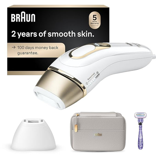 Braun IPL Silk·Expert Pro 5 PL5157 Latest Generation IPL, Permanent Visible Hair Reduction, Holiday Gifts for Women and Men, at-Home Hair Removal System with Soft Pouch and Precision Head