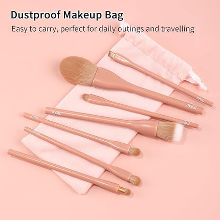 MSQ Make Up Brushes 8Pcs Makeup Brush Set Powder Brush Concealer Blending Brushes Set Stipping Brush Eyeshadow Brushes
