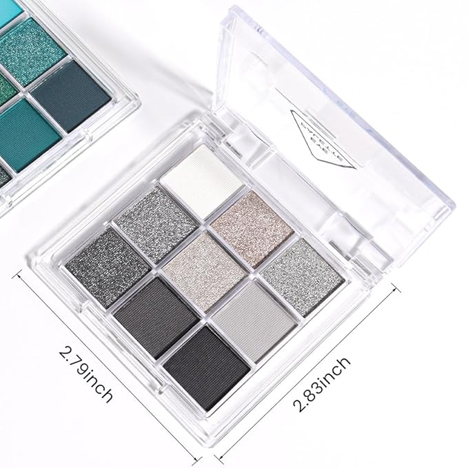 Black Silver Gray Smokey Eyeshadow Palette,Black and White and Sparkly Eye Shadow,Black Smokey Radiance Eyeshadow Palette,Long Lasting Waterproof Womens Eyeshadow Dark