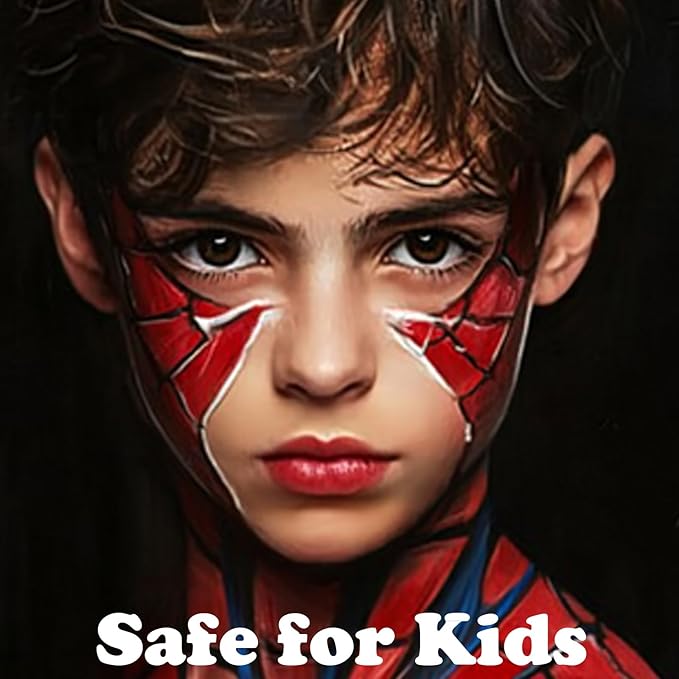 Red Face Paint Stick,Water-Based Red Body Paint Stick,Washable Full-Coverage Halloween Face Painting for Clown Devil Joker Skull Costume,Professional SFX Makeup for Cosplay,1.06 OZ