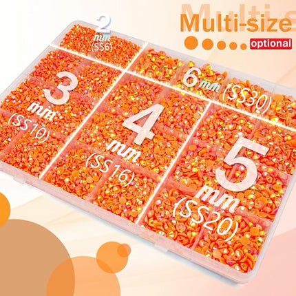 qiipii Neon Orange AB Resin Rhinestones w B7000 Jewelry Glue for Bedazzling Crafting 2mm-6mm Flatback Jelly Stones Diamonds Gems Bedazzler Kit Charms for Nails Face Eyes Makeup Tumblers Bottles Crafts