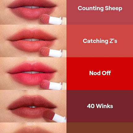 SHEGLAM Pout Pillow Cushion Lip Gloss Moisturizing Liquid Lipstick High Shine Finish Sponge Tip Applicator Non-Sticky Lip Glaze Party -Hit The Hay