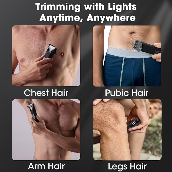 2-in-1 Manscape Trimmer for Men,Body & Groin Hair Trimmers for Men,Bikini Trimmer Women- Wet/Dry Electric Razors for Smooth No-Nick Shaving,IPX7 Waterproof Ball Shaver,LED Display,Black