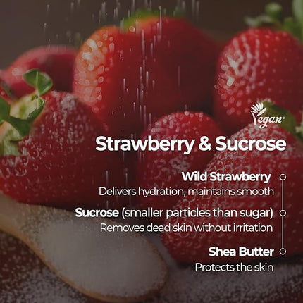SKINFOOD Strawberry Sugar Lip Scrub Mask, Stocking Stuffers, Exfoliating Lip Care, Hydrating Korean Lip Product for Soft & Smooth Lips, Deep Nourishment Mild Sugar Scrub Vegan (0.71 fl. Oz.)
